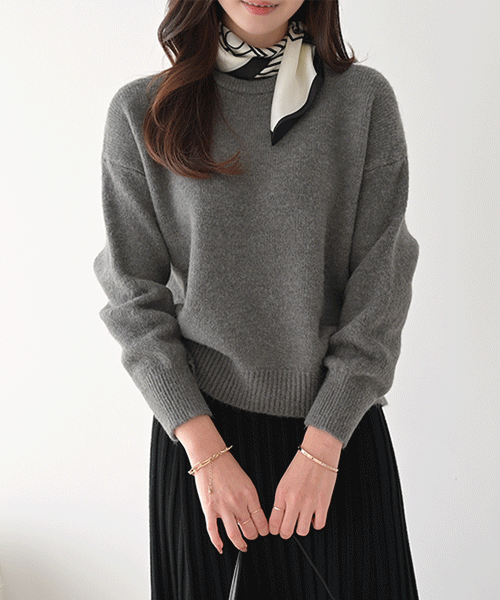 [MADE♡7color] 모티드 데일리 여성 기본 라운드 니트티 루즈핏 겨울 스웨터