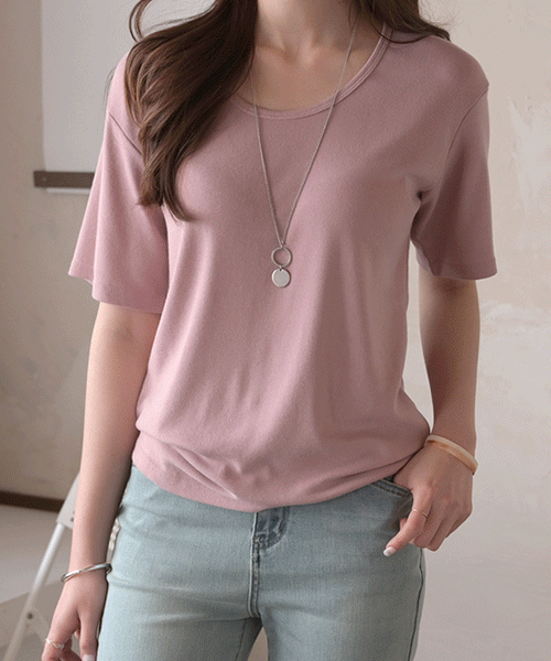 [8color] 스토이 여성 루즈핏 무지 기본 유넥 여름 반팔 티셔츠