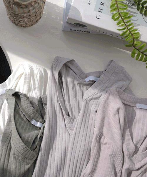 [5color] 샤이닝 베이직 브이넥 레이온 스판 슬림핏 골지 반팔 티셔츠